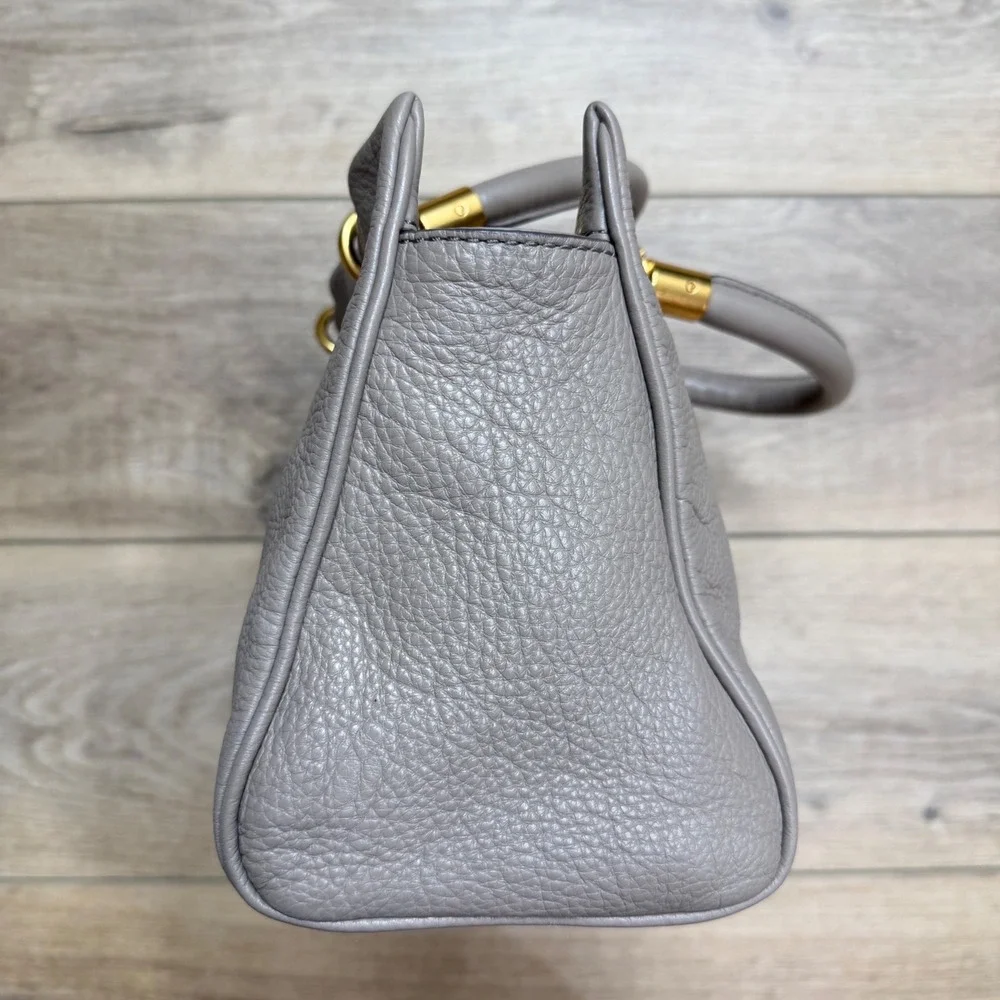 Marc by Marc Jacobs Too Hot To Handle Grey Gold Leather Satchel Handbag Purse - Picture 6 of 15